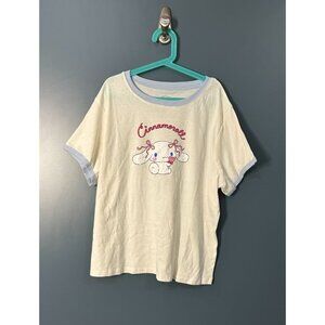 NWT Women's Cinnamoroll Short Sleeve Graphic Baby T-Shirt - Ivory 1X